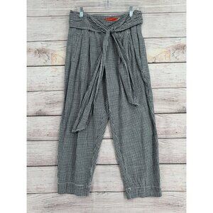 Cartonnier Anthropologie Checkered Tie Belt Pants Women's Size‎ 8 White/Gray